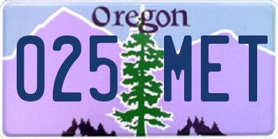 OR license plate 025MET