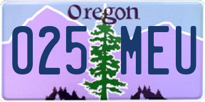 OR license plate 025MEU