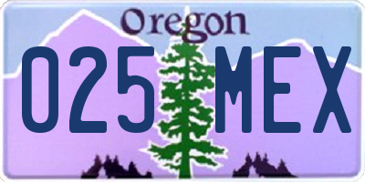 OR license plate 025MEX