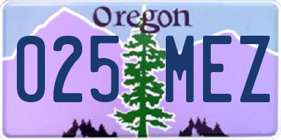 OR license plate 025MEZ