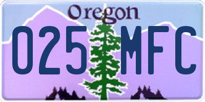 OR license plate 025MFC