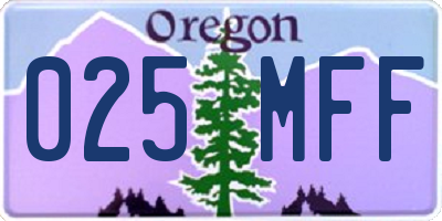 OR license plate 025MFF