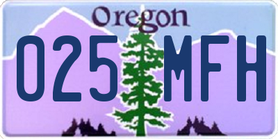 OR license plate 025MFH