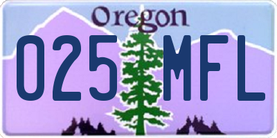 OR license plate 025MFL