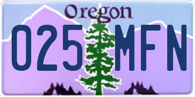 OR license plate 025MFN