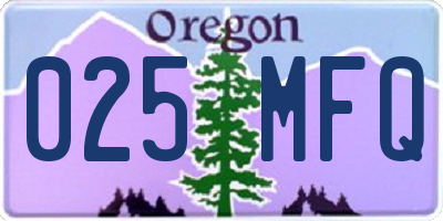 OR license plate 025MFQ