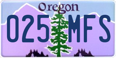 OR license plate 025MFS