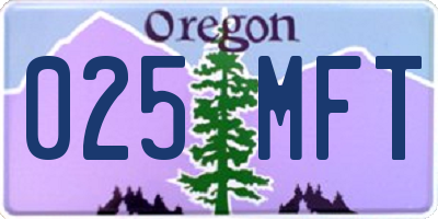OR license plate 025MFT