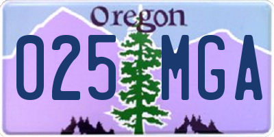 OR license plate 025MGA