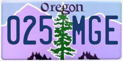 OR license plate 025MGE