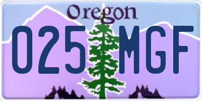 OR license plate 025MGF