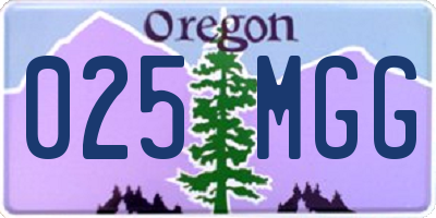 OR license plate 025MGG