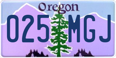 OR license plate 025MGJ