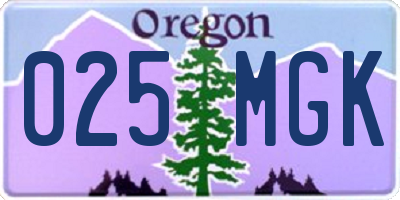 OR license plate 025MGK