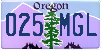 OR license plate 025MGL