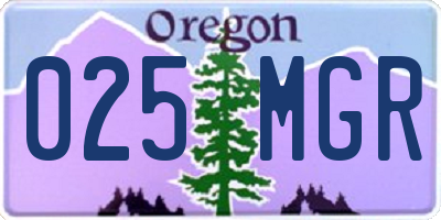 OR license plate 025MGR