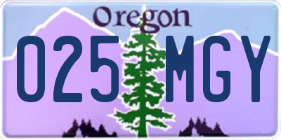 OR license plate 025MGY