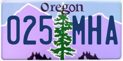 OR license plate 025MHA
