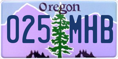 OR license plate 025MHB