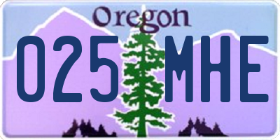 OR license plate 025MHE