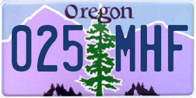 OR license plate 025MHF
