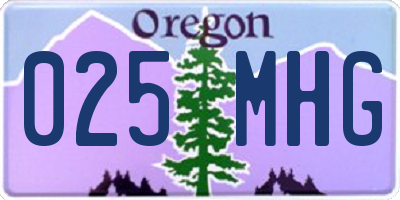 OR license plate 025MHG