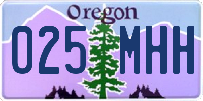 OR license plate 025MHH