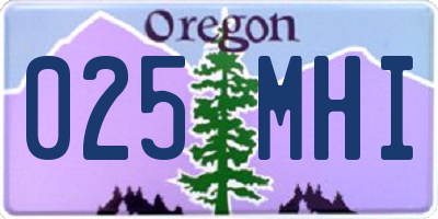 OR license plate 025MHI