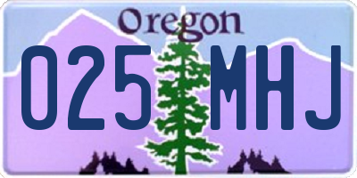 OR license plate 025MHJ