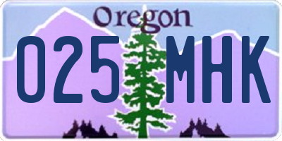 OR license plate 025MHK