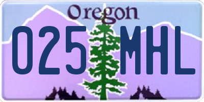 OR license plate 025MHL