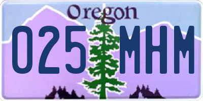 OR license plate 025MHM