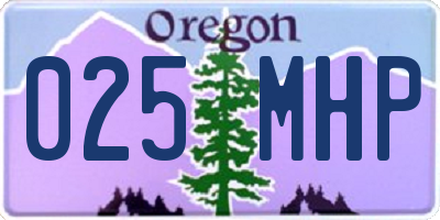 OR license plate 025MHP