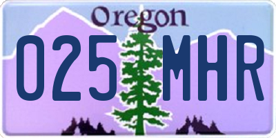 OR license plate 025MHR