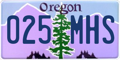 OR license plate 025MHS