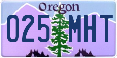 OR license plate 025MHT