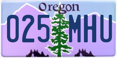 OR license plate 025MHU