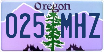 OR license plate 025MHZ