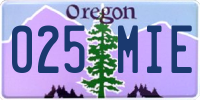 OR license plate 025MIE