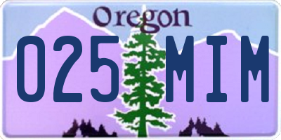 OR license plate 025MIM
