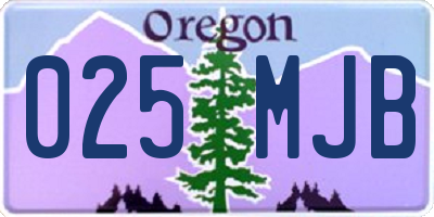 OR license plate 025MJB
