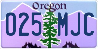 OR license plate 025MJC