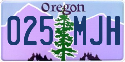 OR license plate 025MJH