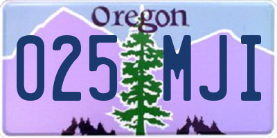 OR license plate 025MJI
