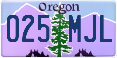 OR license plate 025MJL