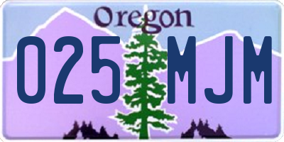 OR license plate 025MJM