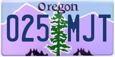 OR license plate 025MJT