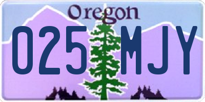OR license plate 025MJY