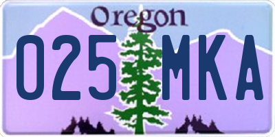 OR license plate 025MKA