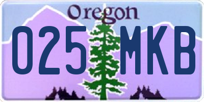 OR license plate 025MKB